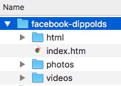 Facebook Download folder structure