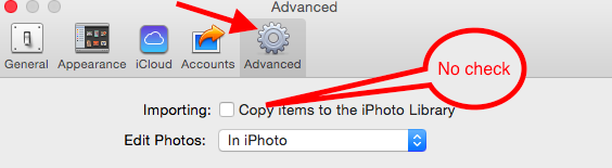 iphoto no import